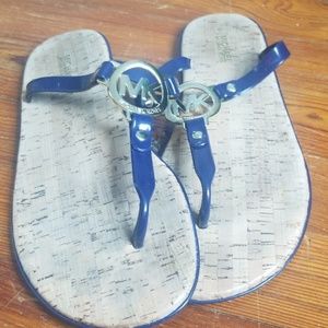 Micharl Kora navy blue gel flip flops